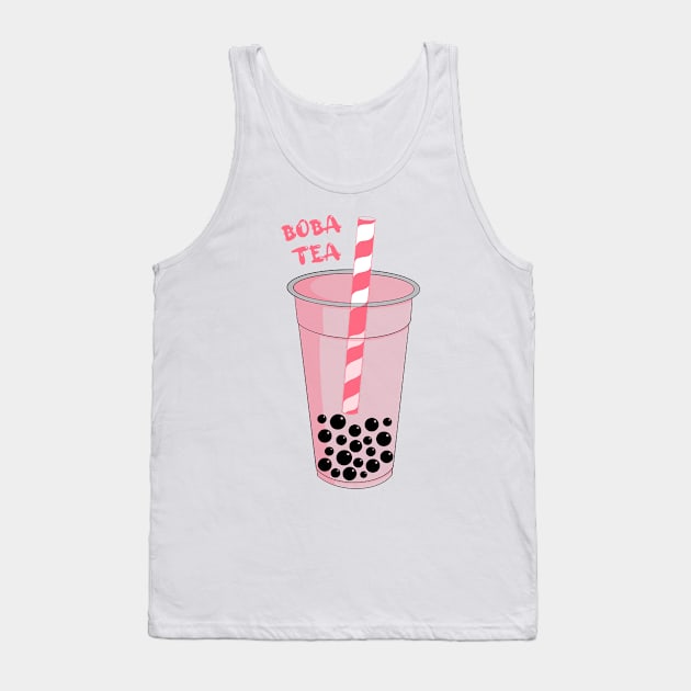 Pink Boba Tea Tank Top by smoochugs